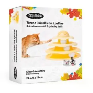 IMAC Cat Tower kattentoren geel 3 niveaus 24 x 24 x 15 cm - Afbeelding 4