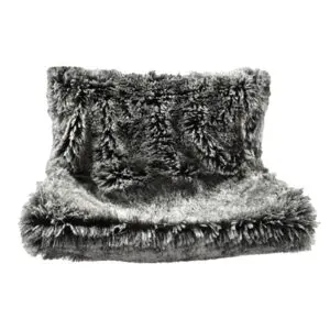 Croci radiatorhangmat kat gemeleerd zwart 47 x 30 x 25 cm