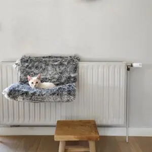 Croci radiatorhangmat kat gemeleerd zwart 47 x 30 x 25 cm - Afbeelding 4