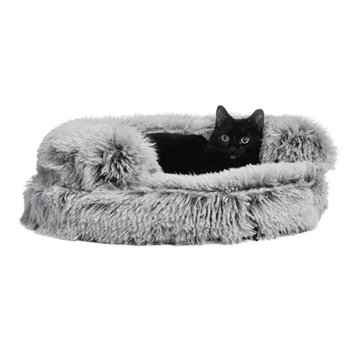 Croci Sofa kattenmand Bicolor zwart 45 x 45 x 9 cm – rond, pluche