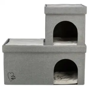 Trixie kattenhuis Kimy Soft twee verdiepingen lichtgrijs 76 x 37 x 72 cm