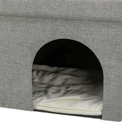 Trixie kattenhuis Kimy Soft twee verdiepingen lichtgrijs 76 x 37 x 72 cm