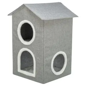 Trixie kattenhuis Nora Soft twee verdiepingen lichtgrijs 47 x 47 x 67 cm - Afbeelding 4