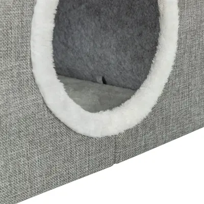 Trixie kattenhuis Nora Soft twee verdiepingen lichtgrijs 47 x 47 x 67 cm - Afbeelding 8