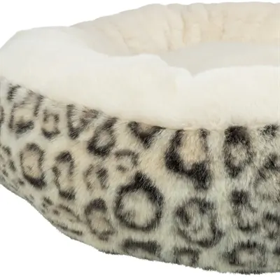 Trixie hondenmand Leo Soft rond crème/panterprint 50 cm – pluche