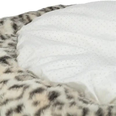 Trixie hondenmand Leo Soft rond crème/panterprint 50 cm – pluche - Afbeelding 3