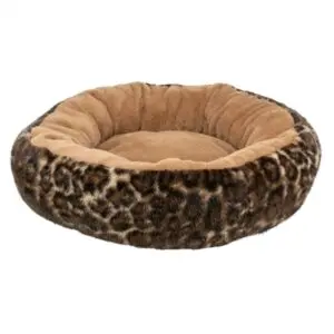Trixie hondenmand Leo Soft rond bruin/panterprint 50 cm – pluche