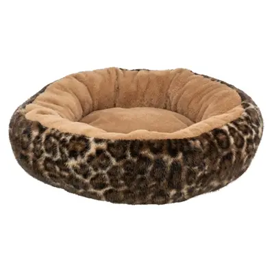 Trixie hondenmand Leo Soft rond bruin/panterprint 50 cm – pluche