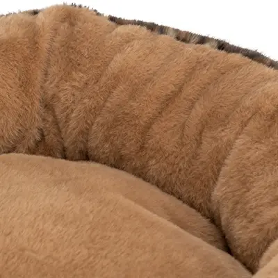 Trixie hondenmand Leo Soft rond bruin/panterprint 50 cm – pluche - Afbeelding 2