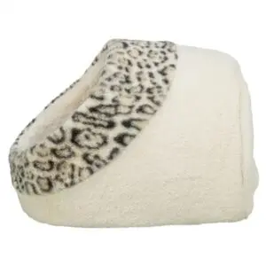 Trixie kattenmand iglo Leo Soft pluche crème/panterprint 35 x 41 x 26 cm - Afbeelding 4