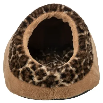 Trixie kattenmand iglo Leo Soft pluche bruin/panterprint 35 x 41 x 26 cm - Afbeelding 5