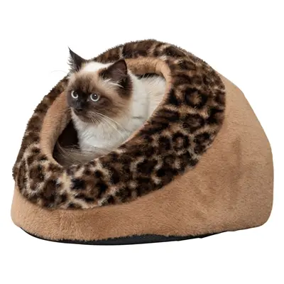 Trixie kattenmand iglo Leo Soft pluche bruin/panterprint 35 x 41 x 26 cm
