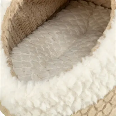 Trixie kattenmand iglo Kaline Mio lichtbruin/crème 35 x 41 x 26 cm