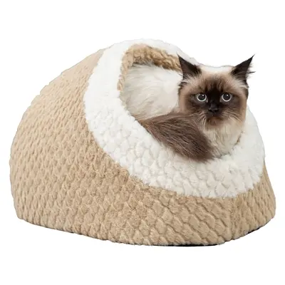 Trixie kattenmand iglo Kaline Mio lichtbruin/crème 35 x 41 x 26 cm