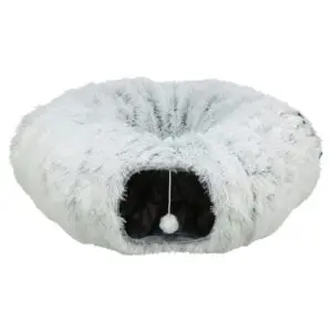 Trixie Harvey pluche speeltunnel/donut wit/grijs 160 x 25 cm