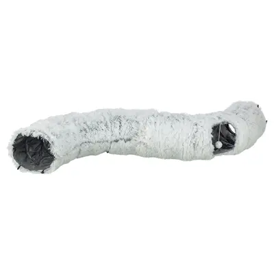 Trixie Harvey pluche speeltunnel/donut wit/grijs 160 x 25 cm