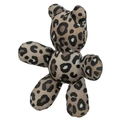 Trixie kattenspeeltje beer pluche panterprint met kattenkruid assorti 12 cm