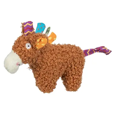 Trixie kattenspeeltje paard pluche bruin 15 cm – met kattenkruid