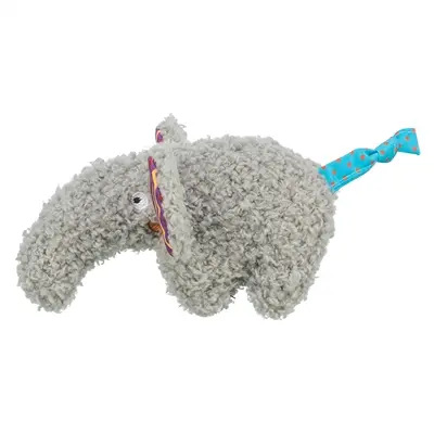 Trixie kattenspeeltje olifant pluche met kattenkruid grijs 15 cm
