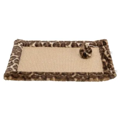 Trixie krabmat Leo panterprint bruin 55 x 35 cm – met speelballetje