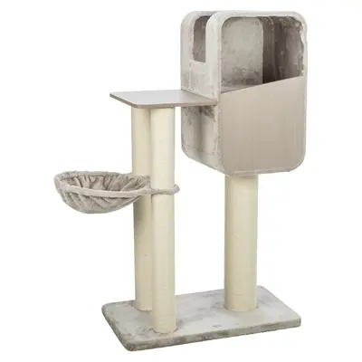 Trixie krabpaal Marina grijs 78 x 45 x 132 cm – met schuilhuis - Afbeelding 3