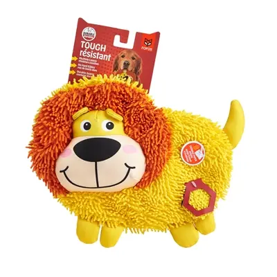 Fofos Crinkle Tough leeuw 33 cm – zonder vulling, met krinkelgeluid