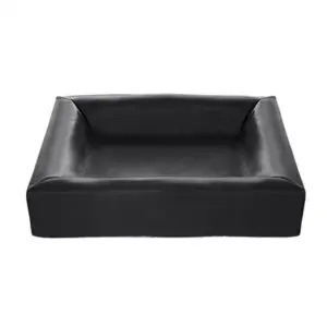 Bia Bed kunstleren hoes hondenmand zwart 100 x 80 x 15 cm – maat 6 - Afbeelding 1