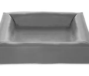 Bia Bed kunstleren hoes hondenmand grijs 60 x 50 x 12,5 cm – maat 2 - Afbeelding 1