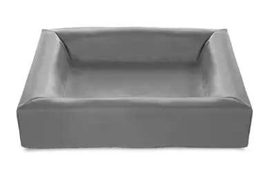 Bia Bed kunstleren hoes hondenmand grijs 60 x 50 x 12,5 cm – maat 2