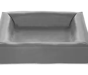 Bia Bed kunstleren hoes hondenmand grijs 70 x 60 x 15 cm – maat 3 - Afbeelding 1