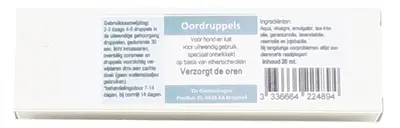 Dierendrogist oordruppels voor hond en kat 20 ml – etherische oliën