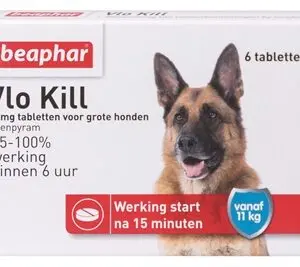 Beaphar Vlo Kill vlooientabletten grote hond 11-57 kg – 6 tabletten - Afbeelding 1
