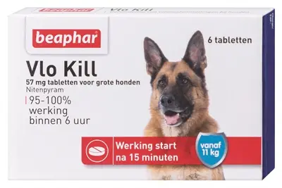 Beaphar Vlo Kill vlooientabletten grote hond 11-57 kg – 6 tabletten