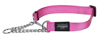 Rogz for Dogs Fanbelt halfslip halsband roze 20 mm – maat L, 37-56 cm