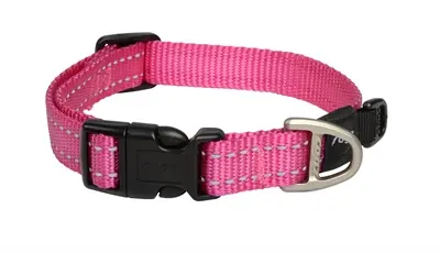 Rogz for Dogs Snake halsband roze 16 mm – maat 26-40 cm