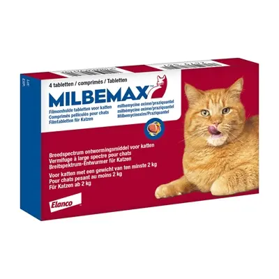 Milbemax ontwormingstabletten kat 2-8 kg – 4 tabletten