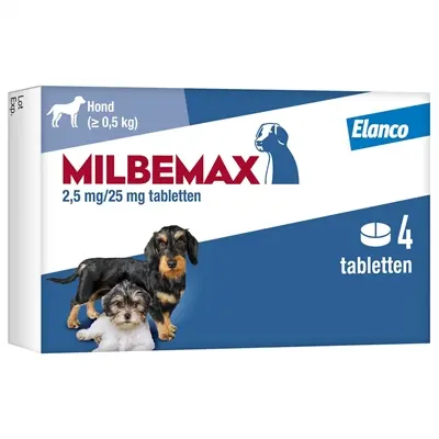 Milbemax ontwormingstabletten kleine hond en pup 0,5-10 kg – 4 tabletten
