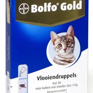 Bolfo Gold vlooiendruppels kat 40 – voor katten tot 4 kg, 4 weken - Afbeelding 1