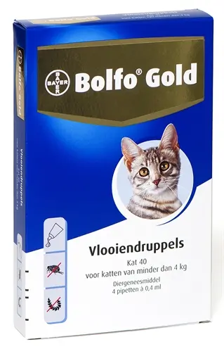 Bolfo Gold vlooiendruppels kat 40 – voor katten tot 4 kg, 4 weken