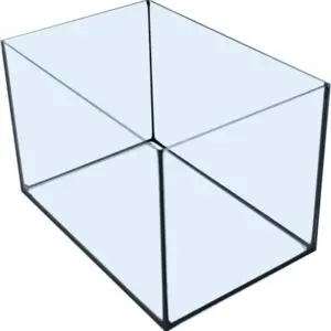 Glazen aquarium zwarte kit 30 x 20 x 20 cm – zonder bovenkap