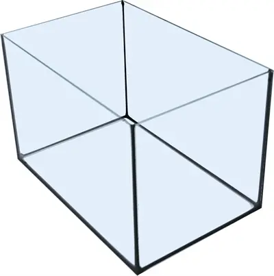 Glazen aquarium zwarte kit 30 x 20 x 20 cm – zonder bovenkap