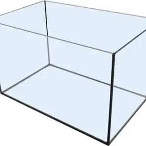 Glazen aquarium zwarte kit 45 x 28 x 28 cm – zonder bovenkap - Afbeelding 1