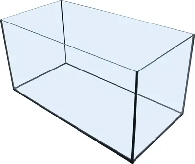 Glazen aquarium zwarte kit 60 x 30 x 30 cm – zonder bovenkap
