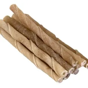 Petsnack twisted stick 5 inch (12,5 cm) 9-10 mm – buffelhuid, 50 stuks - Afbeelding 1