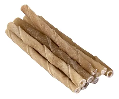 Petsnack twisted stick 5 inch (12,5 cm) 9-10 mm – buffelhuid, 50 stuks