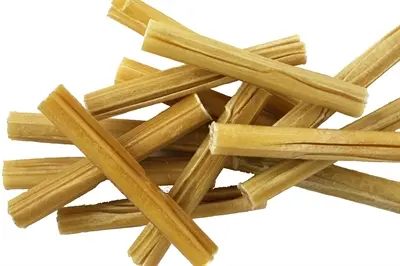 Petsnack geperste staaf 5 inch (12,5 x 1,5 cm) – buffelhuid, 25 stuks