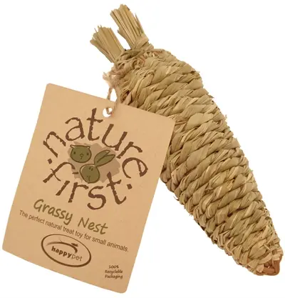 Happy Pet wortel van gevlochten gras 18 cm – knaagspeelgoed - Afbeelding 4