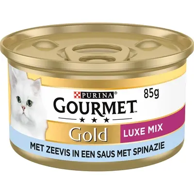 Gourmet Gold kattenvoer Luxe Mix zeevis en spinazie 24 x 85 g - Afbeelding 5