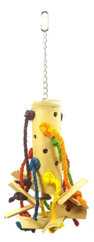 Happy Pet vogelspeelgoed Puzzel bamboe 48 x 24 x 24 cm – kleurrijk