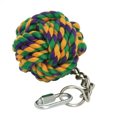 Happy Pet touwbal aan ketting voor vogels 23 cm – kleurrijk